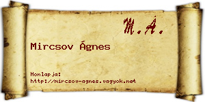 Mircsov Ágnes névjegykártya