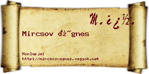 Mircsov Ágnes névjegykártya