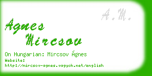 agnes mircsov business card