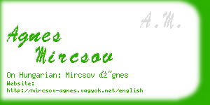 agnes mircsov business card